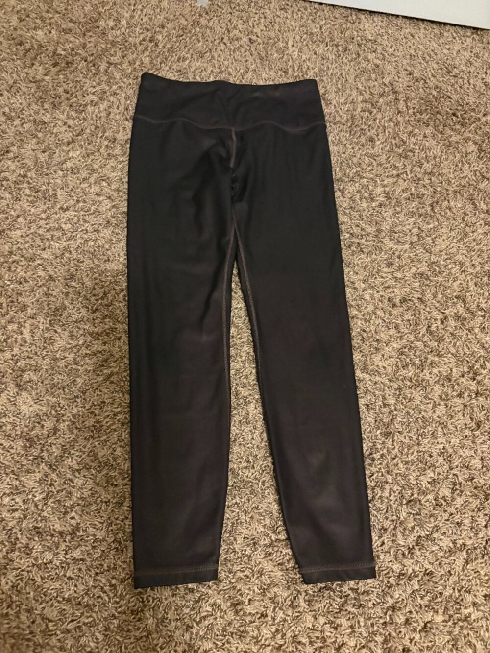 Athleta Elation Ultra High-Rise Tight Small Shiny Solid Black Pull On Neutral